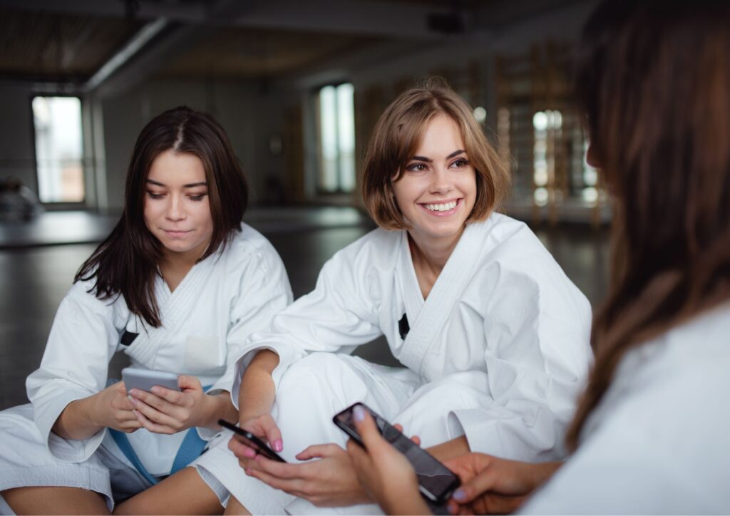 Image of karate students researching local martial arts seo